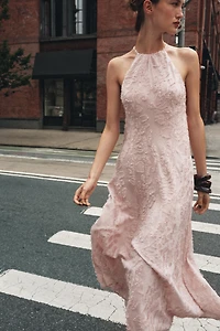 HALTER FRAY MIDI DRESS