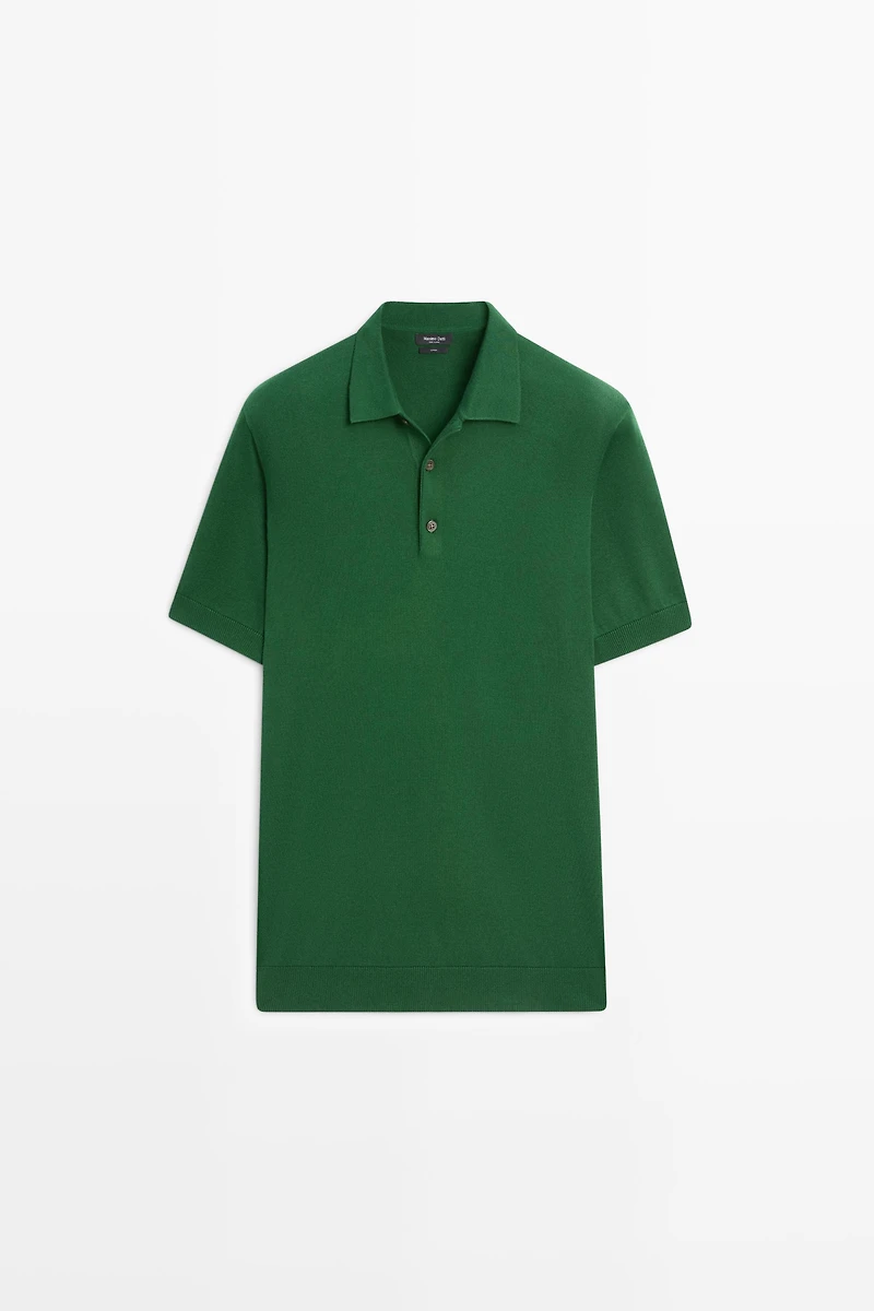 Pull polo en maille 100 % coton