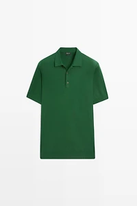Pull polo en maille 100 % coton