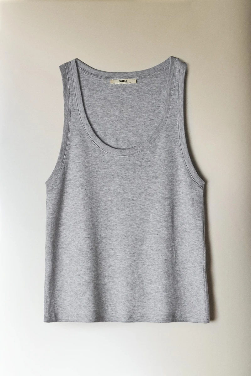 RIBBED COTTON TOP