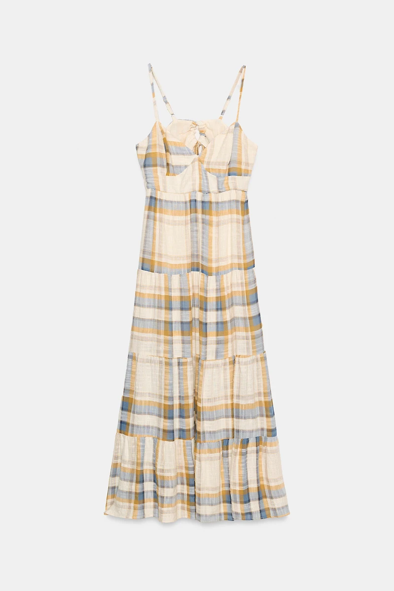 LONG PLAID DRESS
