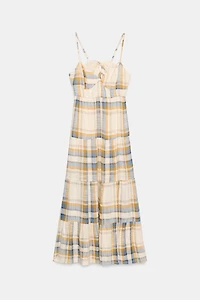 LONG PLAID DRESS