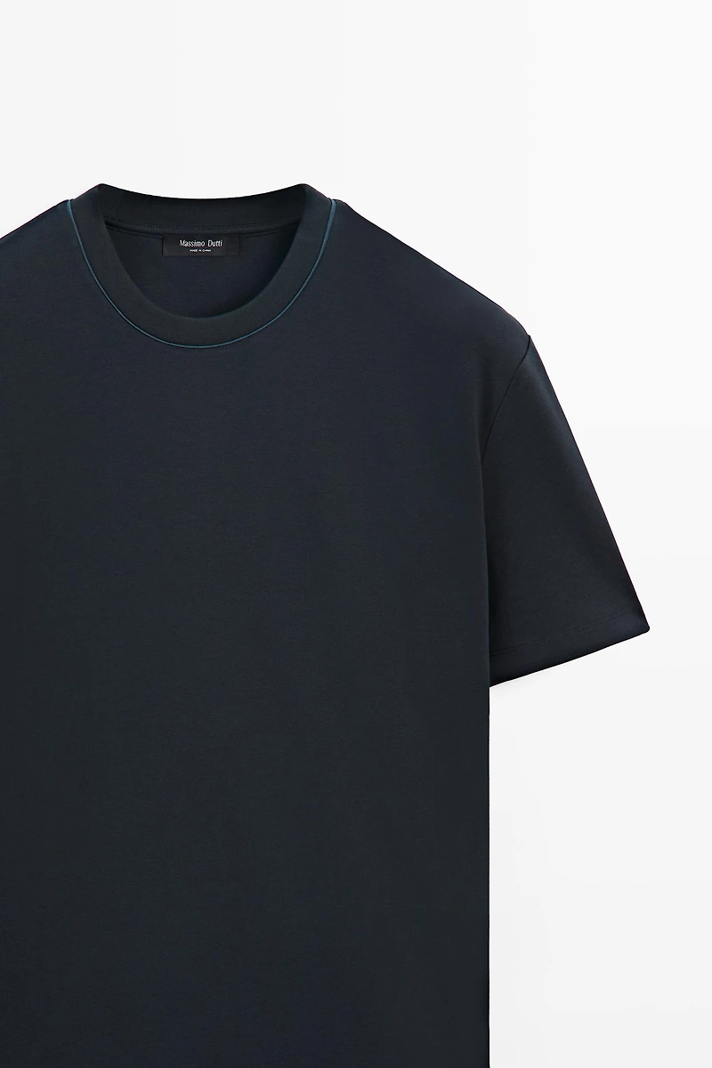 T-shirt manches courtes col contrastant
