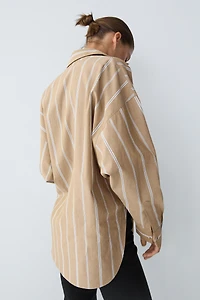 Striped shirt with button detail