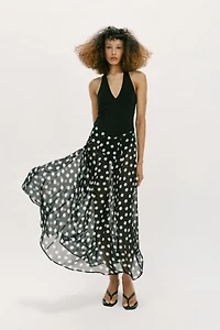 POLKA DOT COMBINATION DRESS