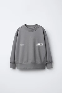 TEXT PRINT SWEATSHIRT AND JOGGER PANTS SET