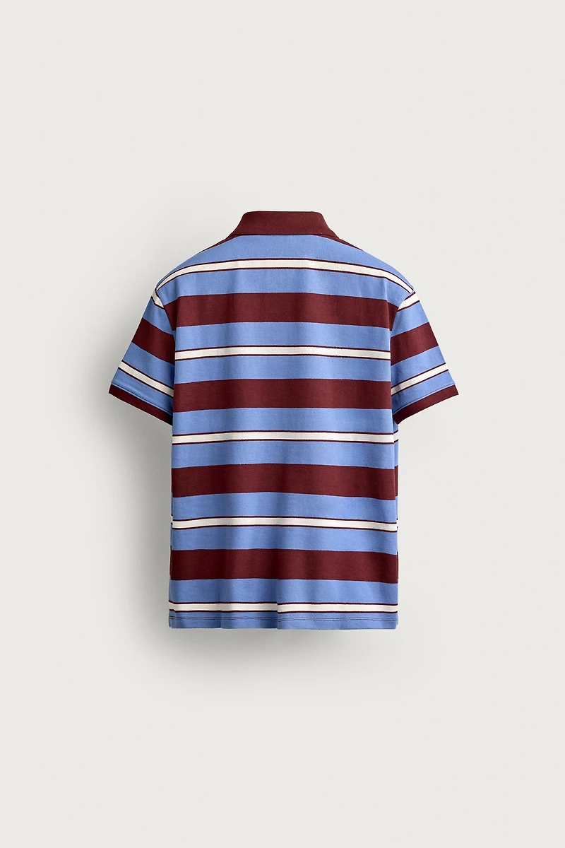 REGULAR FIT STRIPED PIQUÉ POLO