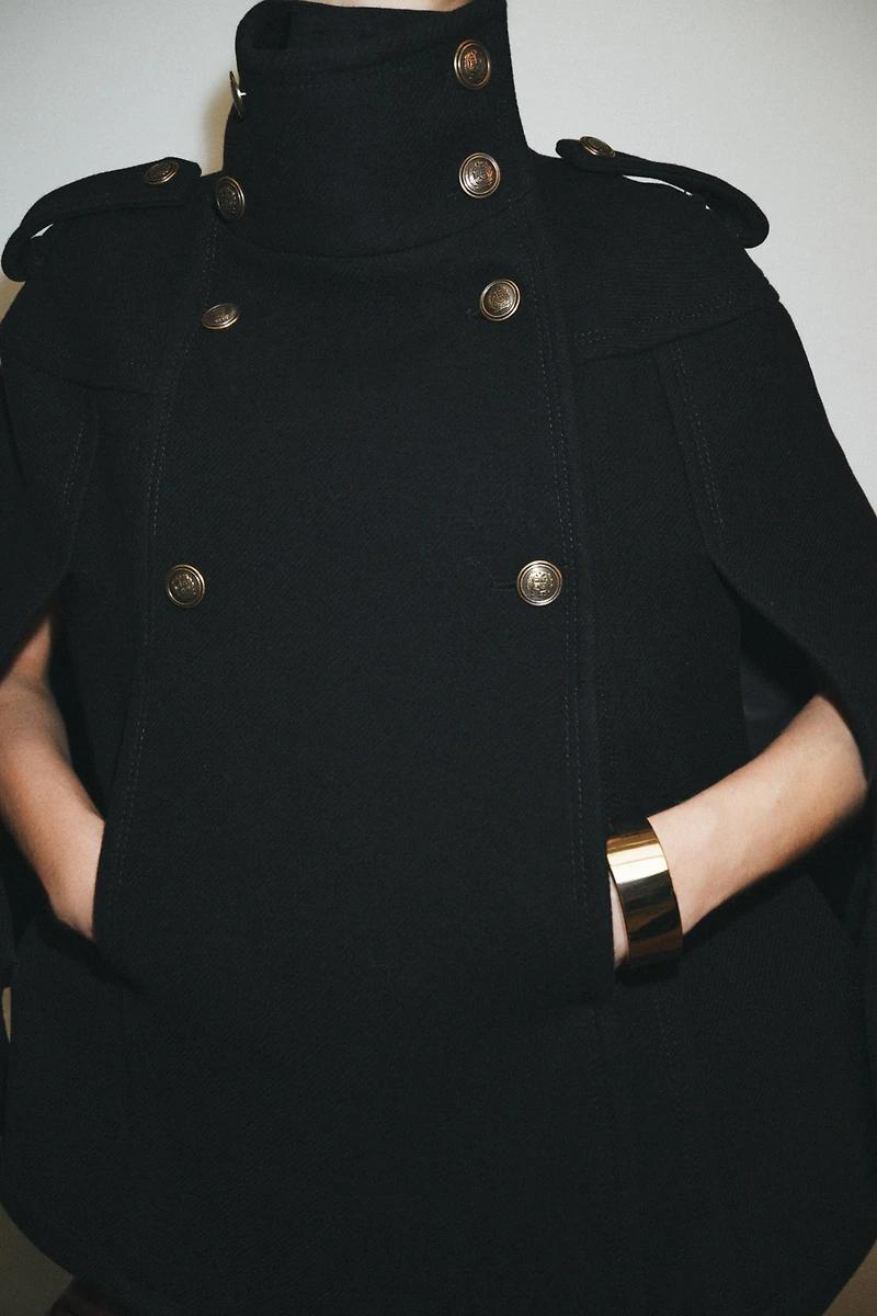 WOOL BLEND CAPE MANTECO ZW COLLECTION