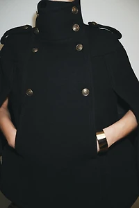 WOOL BLEND CAPE MANTECO ZW COLLECTION