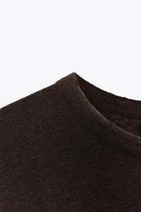SHORT SLEEVE LINEN KNIT TOP