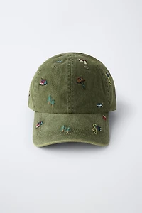 WASHED EFFECT EMBROIDERED CAP