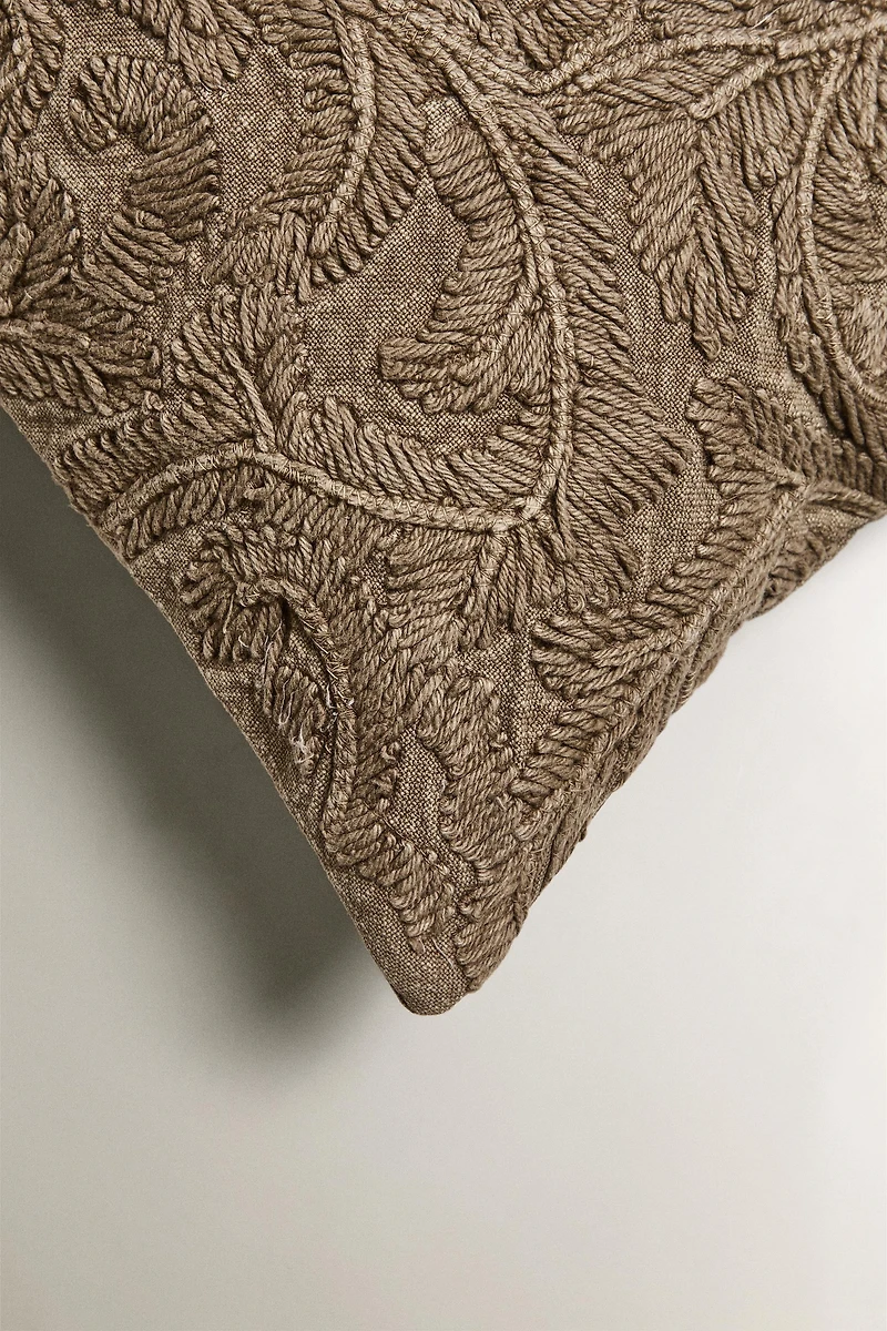 EMBROIDERED THROW PILLOW COVER