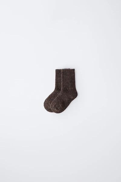 BUTTON-ACCENTED WOOL SOCKS