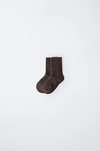 BUTTON-ACCENTED WOOL SOCKS