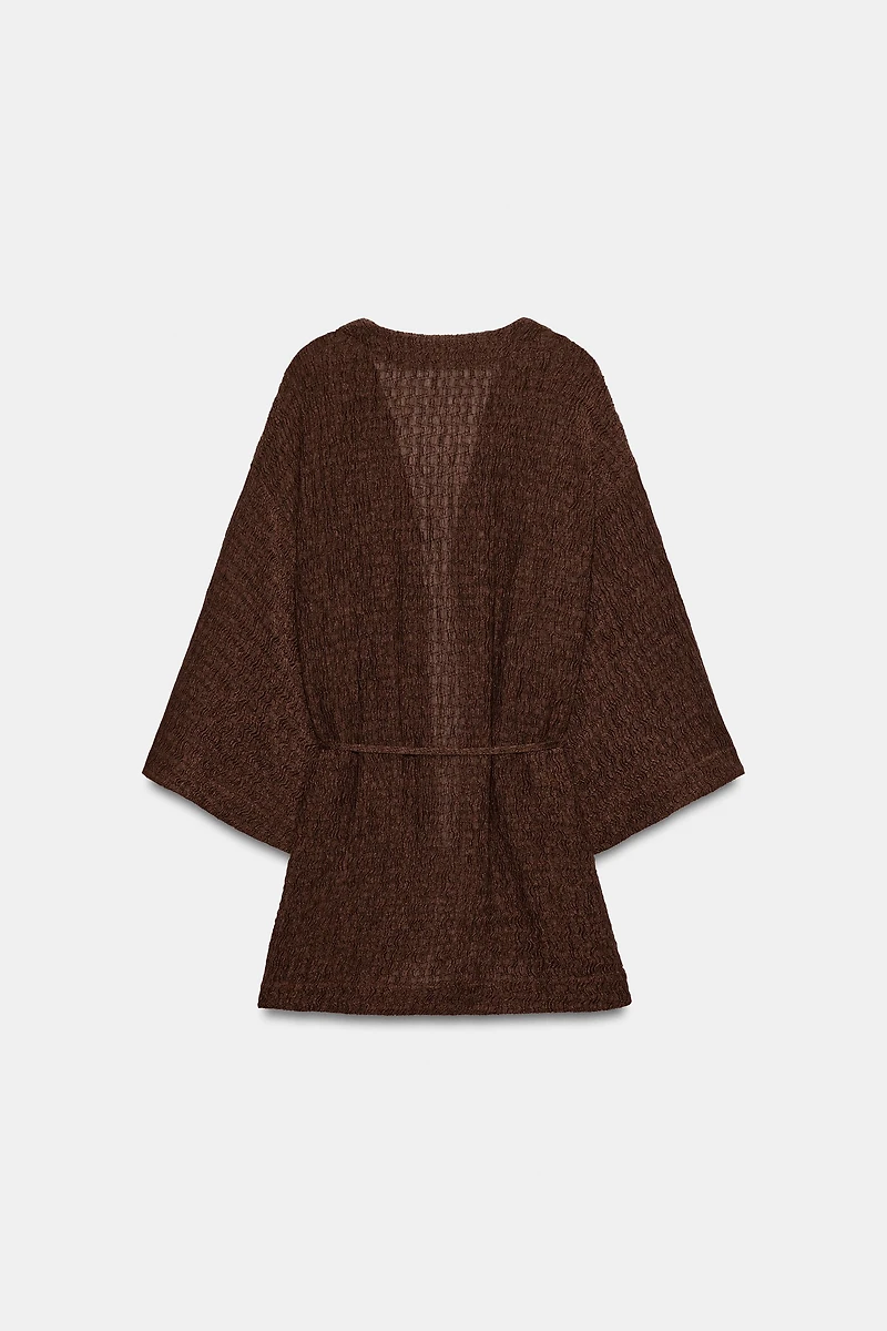 VESTE À CEINTURE EFFET FROISSÉ