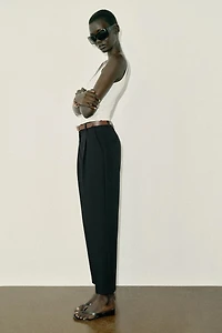BELTED ANKLE PANTS