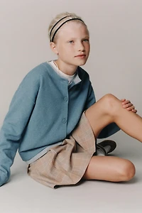 DOUBLE LAYER TRIM KNIT CARDIGAN