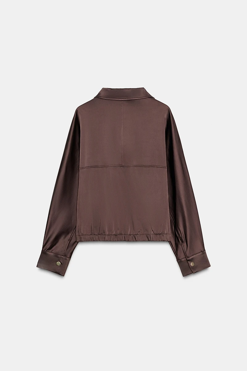SATIN ZIP-UP JACKET
