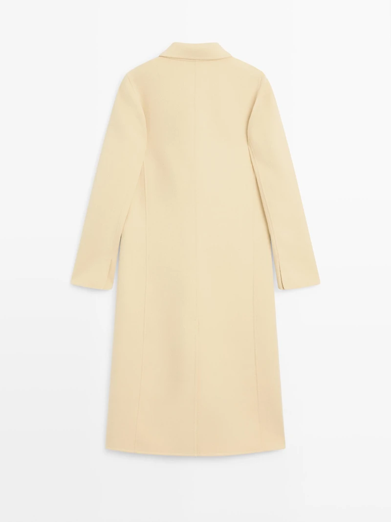 Long wool blend surplice coat