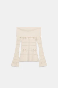 OPENWORK OFF-THE-SHOULDER JUMPER
