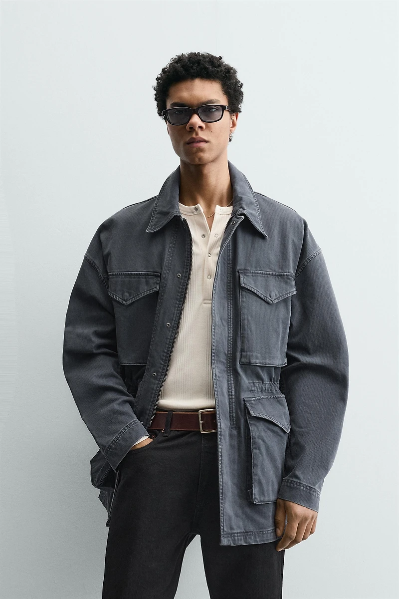 PARKA STRUCTURÉE EN COTON LAVÉ