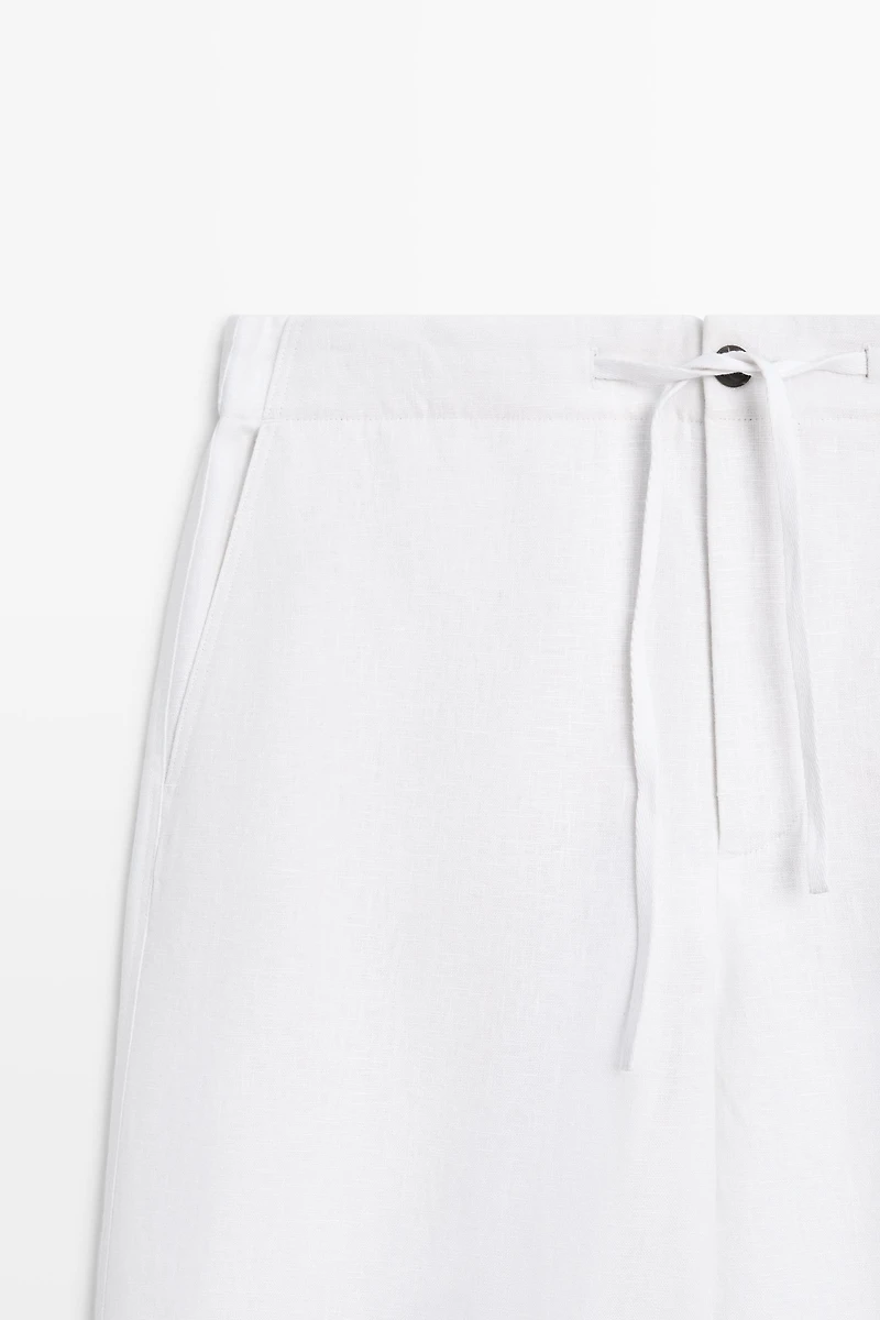 100% linen jogger-fit pants