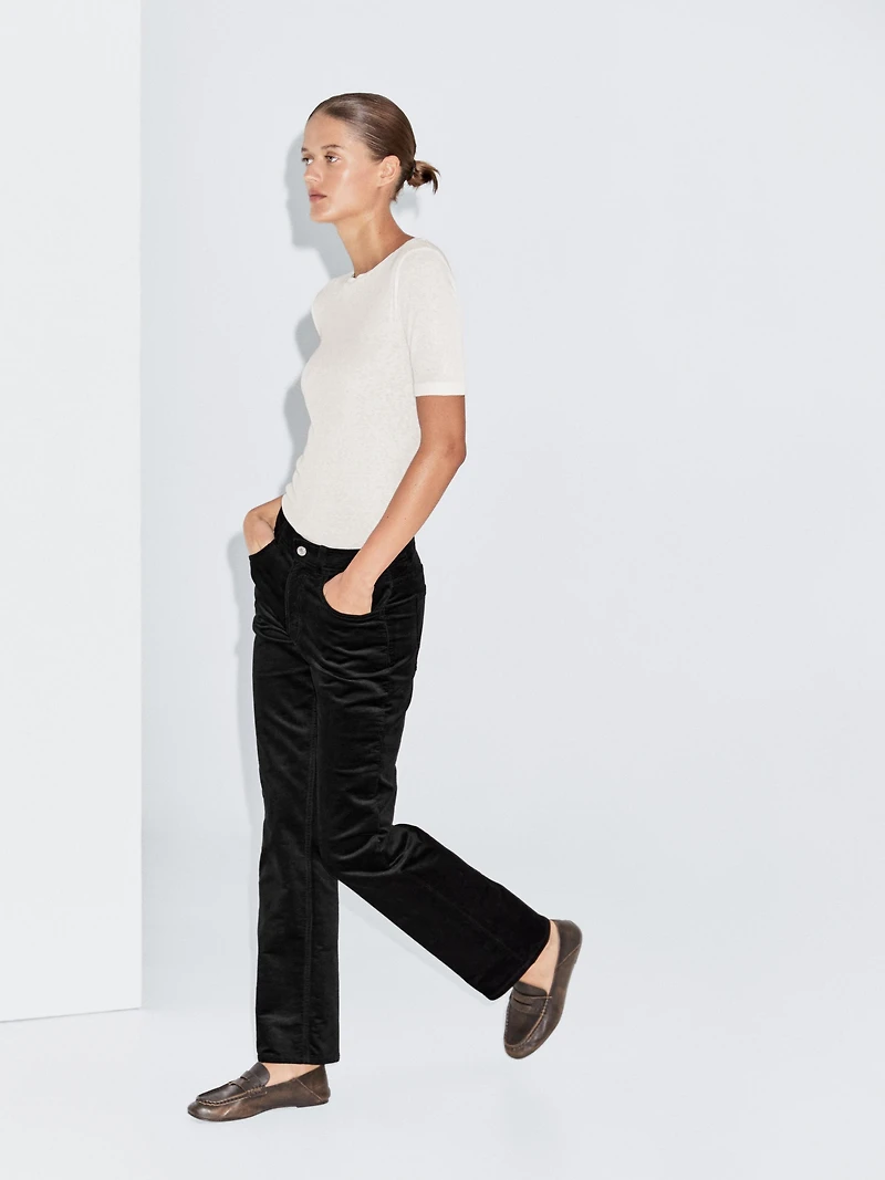 Straight-leg needlecord trousers