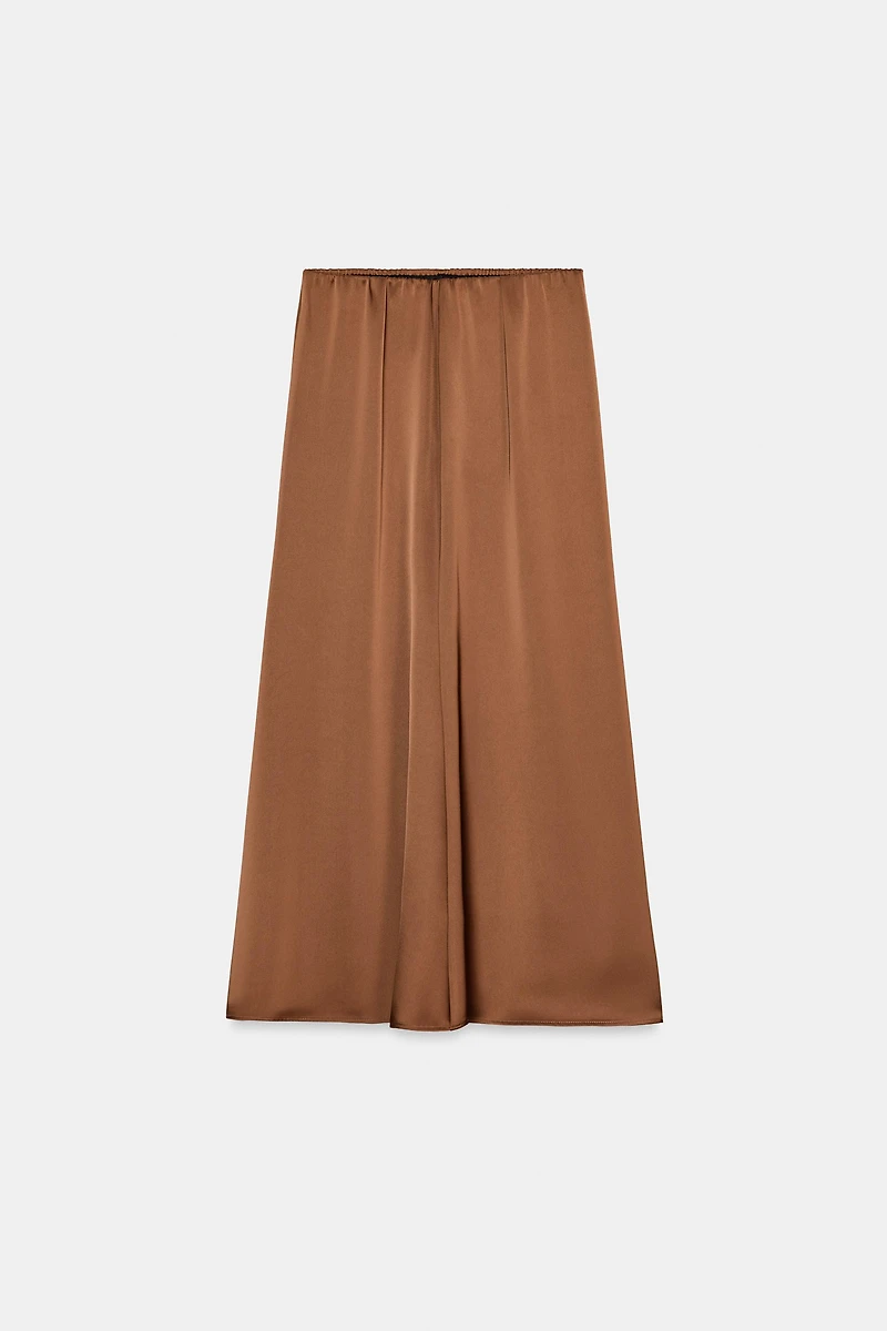 SATIN MIDI SKIRT