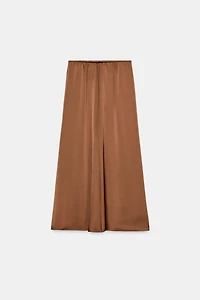 SATIN MIDI SKIRT