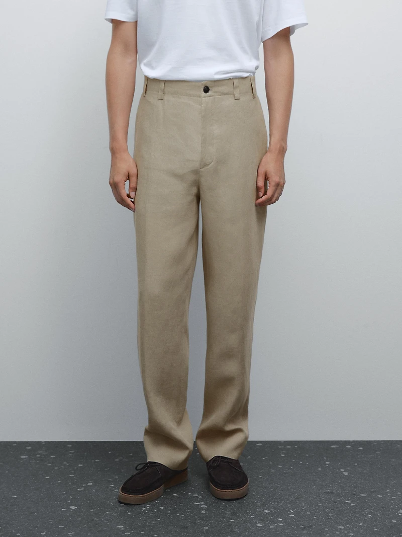 Pantalon total look 100 % lin