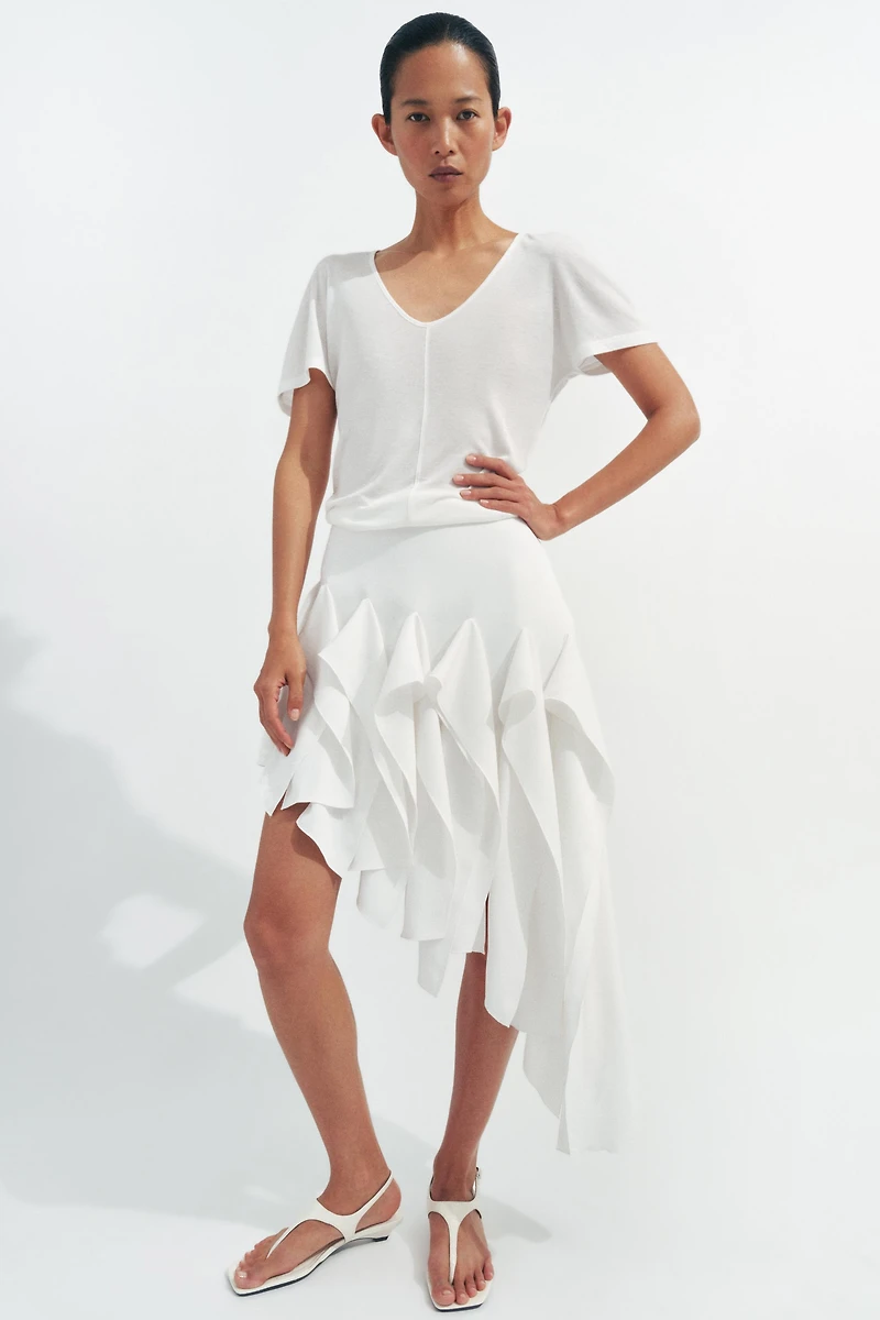ZW COLLECTION ASYMMETRIC RUFFLED SKIRT