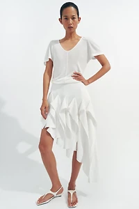 ZW COLLECTION ASYMMETRIC RUFFLED SKIRT