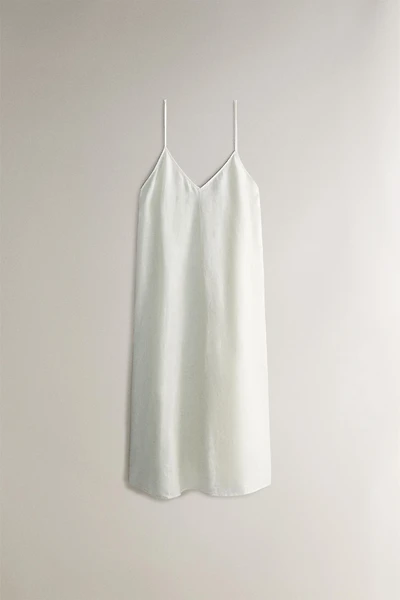 LONG STRAPPY LINEN DRESS