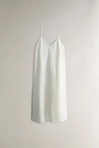 LONG STRAPPY LINEN DRESS