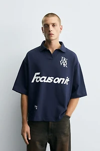 TEXT PRINT POLO SHIRT
