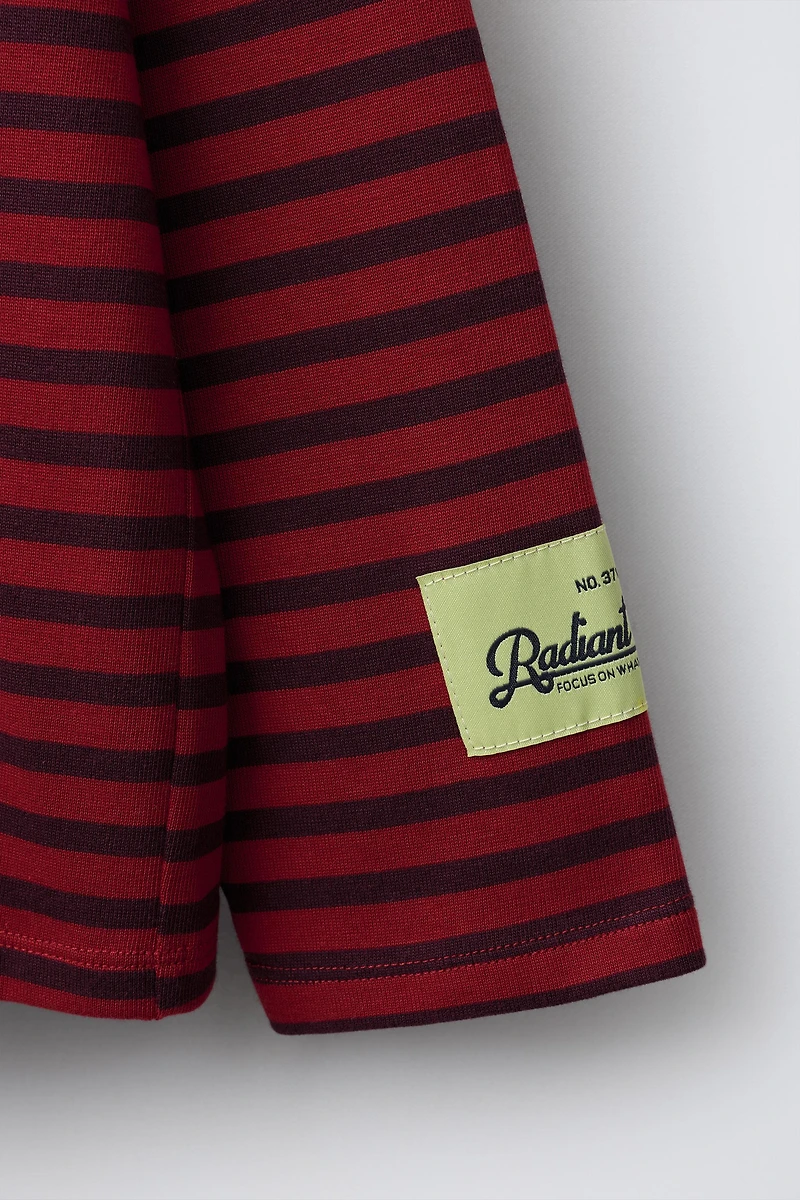 STRIPED TEXT T-SHIRT