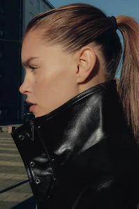 FAUX LEATHER VOLUME JACKET