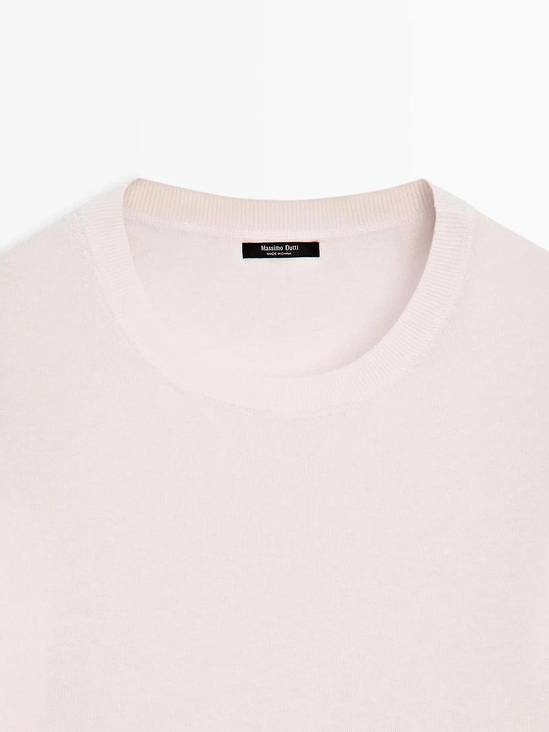 Cotton blend knit sweater