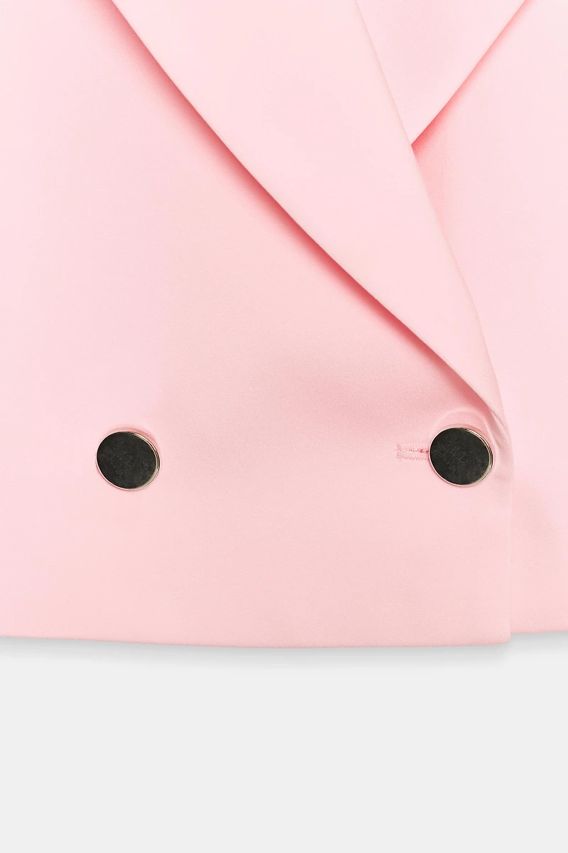 CROPPED BLAZER WITH SHOULDER PADS