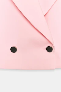 CROPPED BLAZER WITH SHOULDER PADS