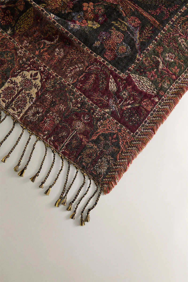 PLAID JACQUARD FLEURS