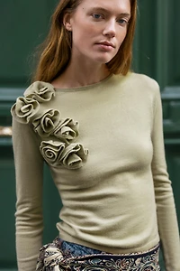 FLORAL WOOL SWEATER