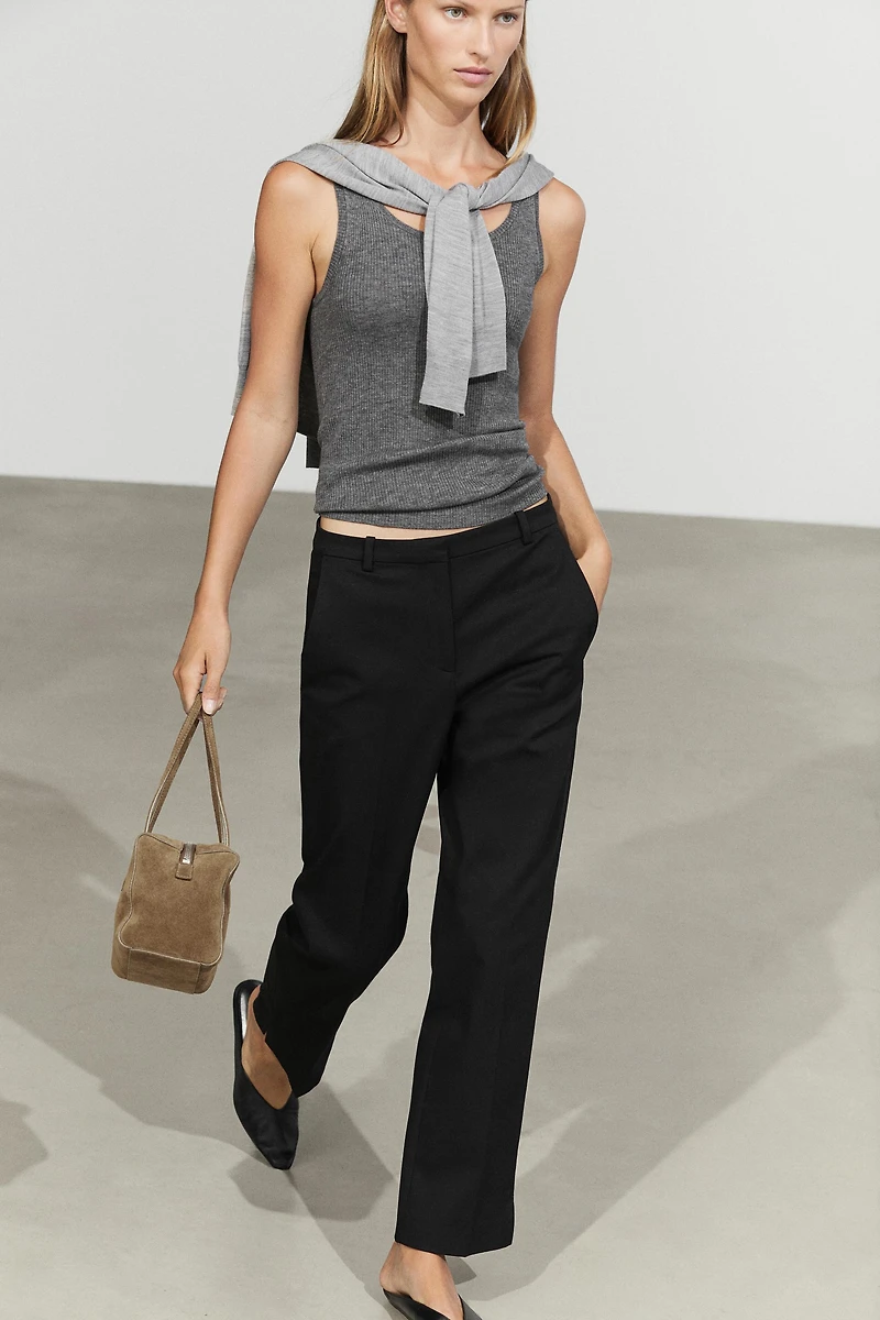 Straight stretch trousers