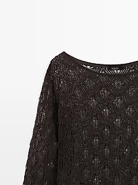 Boatneck sweater with openwork detail