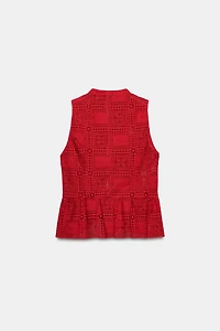 GUIPURE LACE TOP WITH FIREMAN CLASPS