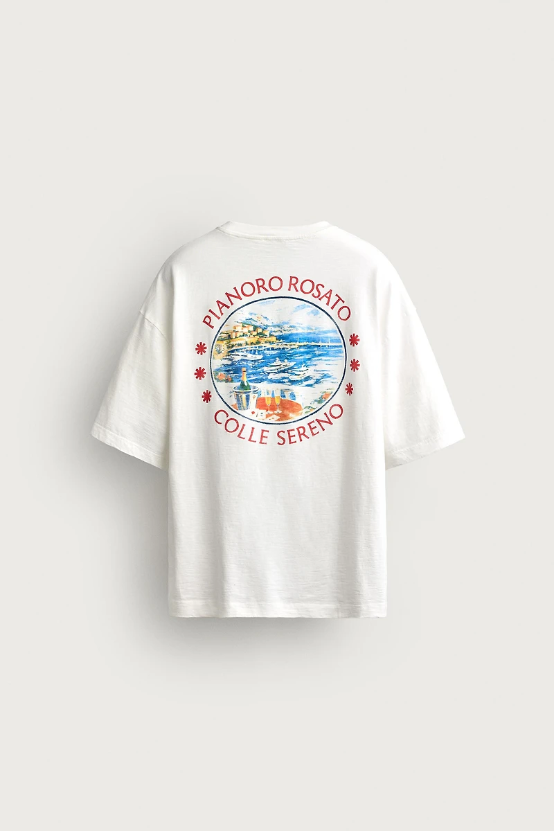 RELAXED FIT CONTRAST PRINT T-SHIRT