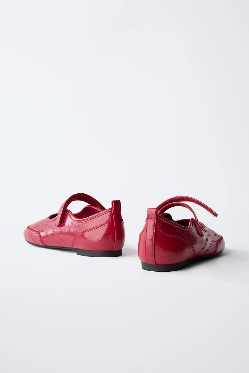 PATENT LEATHER SPORTY BALLET FLATS