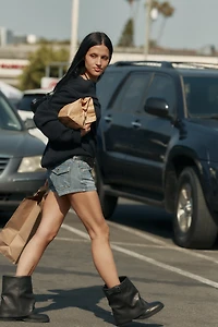 TRF LOW-RISE MINI DENIM SHORTS