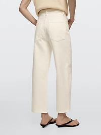 Mid-rise cropped wide-leg jeans