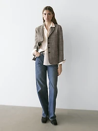 Flecked wool blend blazer